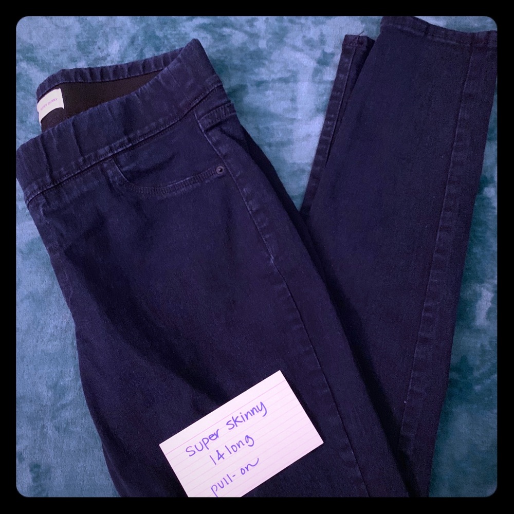 Old Navy super skinny pull on jeans, 14 long